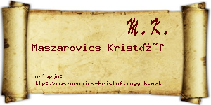 Maszarovics Kristóf névjegykártya
