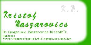 kristof maszarovics business card